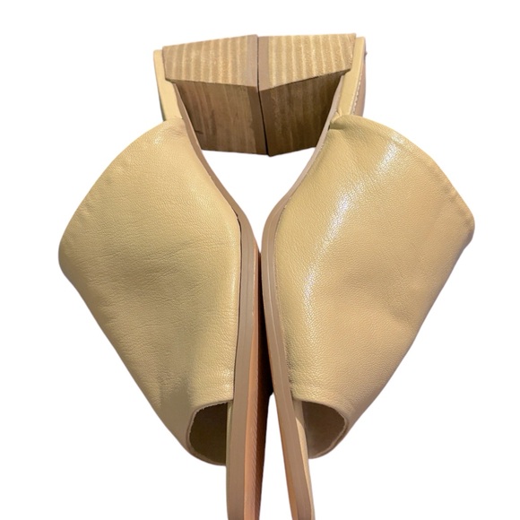 Joie Tan Nude Olympia Block Heel Slide Sandals Shoes Open Toe Faux Leather 9 - Picture 3 of 14